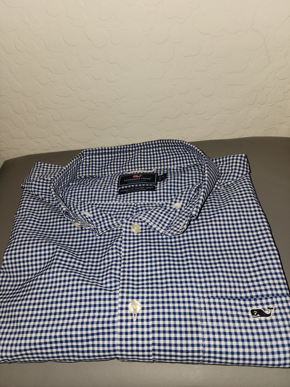Vineyard Vines Men’s BlueLong Sleevs Gingham Button-Down Shirt